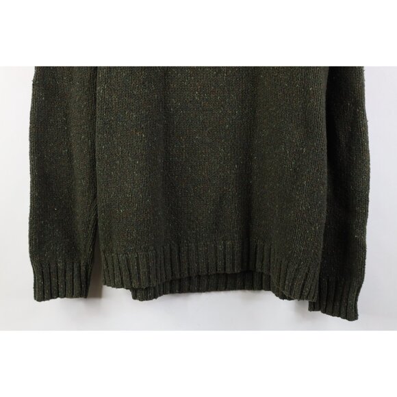 Vintage Eddie Bauer Mens Small Wool Blend Rainbow Fleck Knit Henley Sweater - Picture 3 of 11